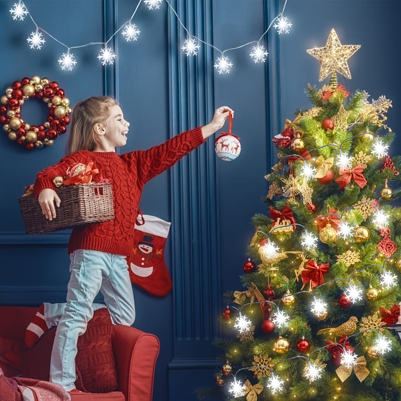 Cordão de Luzes de Fadas de LED - Decoração Romântica de Cortina de Natal