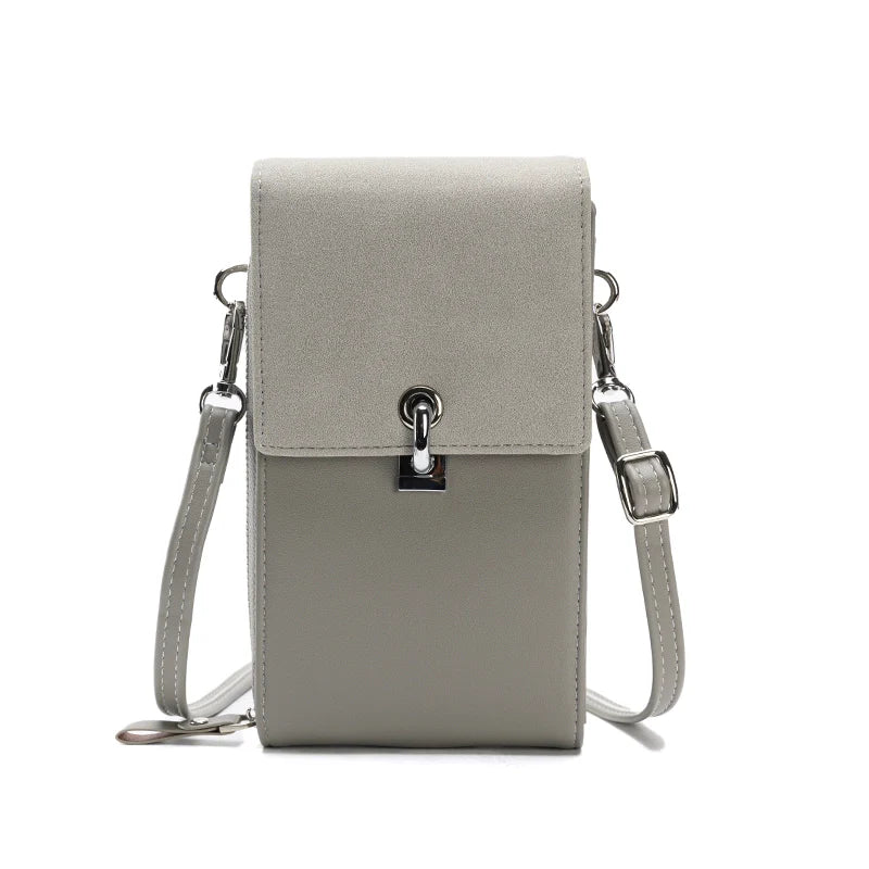 Bolsa Feminina de Couro Crossbody com Porta Celular