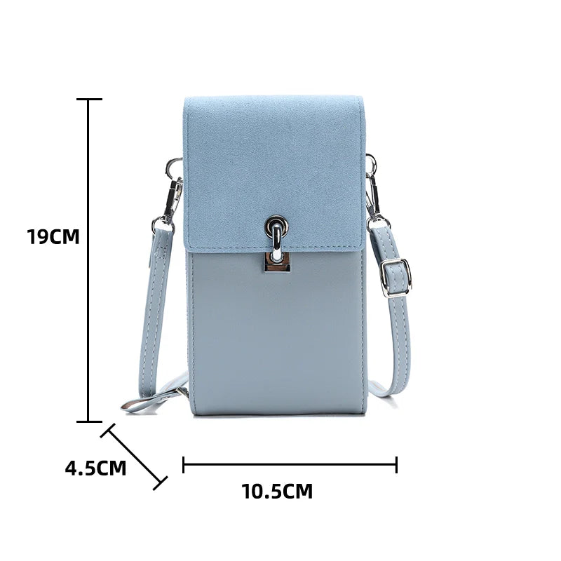 Bolsa Feminina de Couro Crossbody com Porta Celular