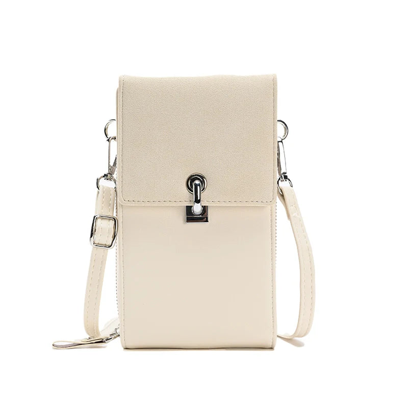 Bolsa Feminina de Couro Crossbody com Porta Celular