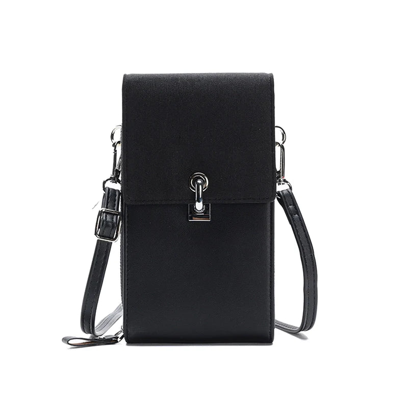 Bolsa Feminina de Couro Crossbody com Porta Celular