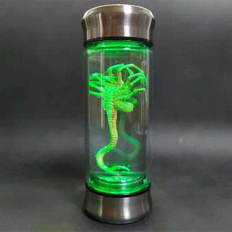 Alien Glow Jar Xenomorph Specimen Facehugger Embryo Glass Jar  led Home Decoration Crafts Sculpture Prop