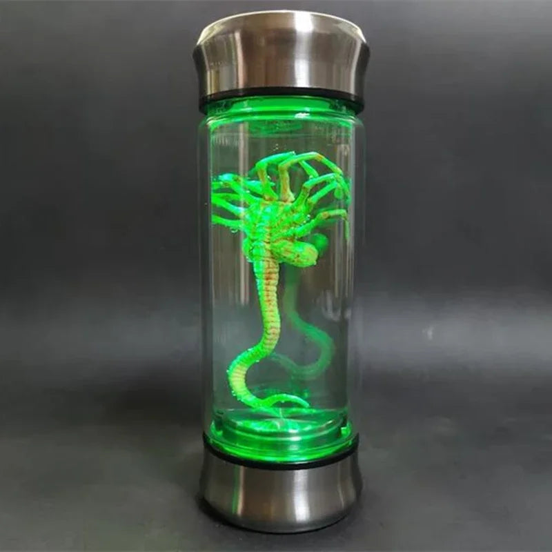 Alien Glow Jar Xenomorph Specimen Facehugger Embryo Glass Jar  led Home Decoration Crafts Sculpture Prop