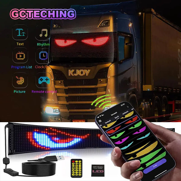 Painel LED RGB Flexível para Carro Caminhão – Texto Programável via Bluetooth App