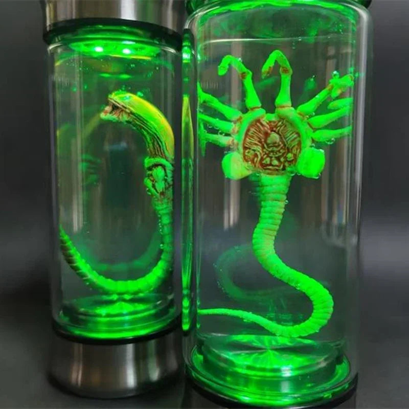 Alien Glow Jar Xenomorph Specimen Facehugger Embryo Glass Jar  led Home Decoration Crafts Sculpture Prop