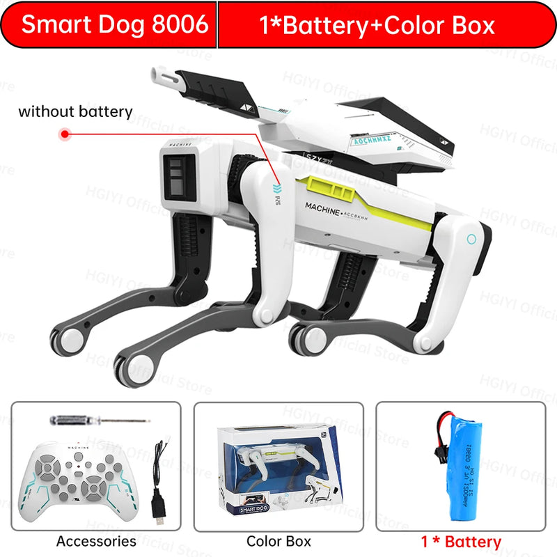Teeggi Electric RC Intelligent Robot Dog Multifunction RC Mechanical Dog with turret Educational Toy Bionic Smart Robot Toy Gift