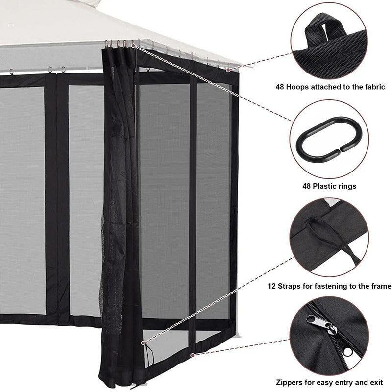 Mosquiteiro para Gazebo e Canopy ao Ar Livre