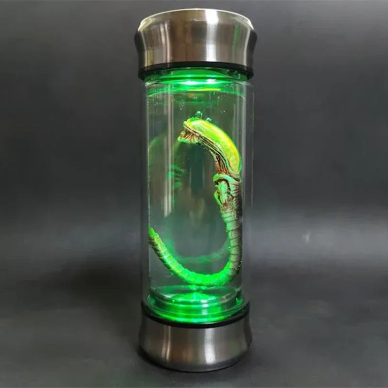 Alien Glow Jar Xenomorph Specimen Facehugger Embryo Glass Jar  led Home Decoration Crafts Sculpture Prop