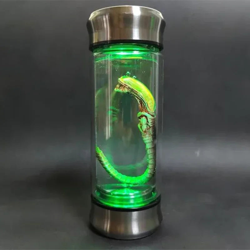 Alien Glow Jar Xenomorph Specimen Facehugger Embryo Glass Jar  led Home Decoration Crafts Sculpture Prop