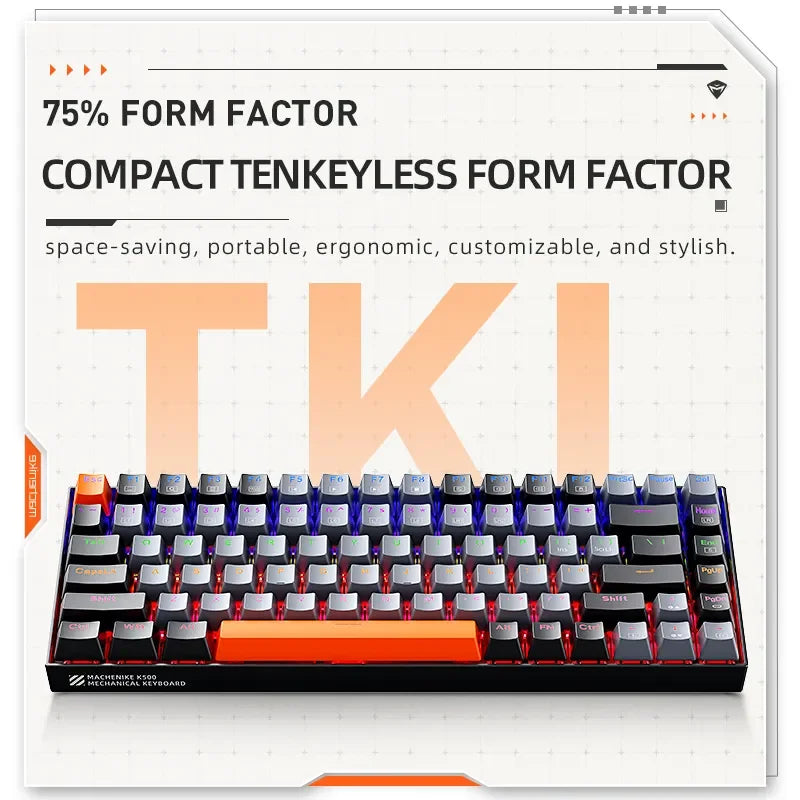 Teclado Mecânico Retro iluminado Com Fio - K500A-B84