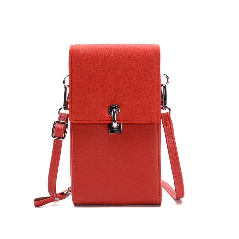 Bolsa Feminina de Couro Crossbody com Porta Celular