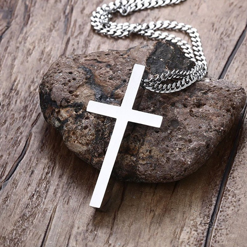 Colar Crucifixo Masculino Minimalista em Aço