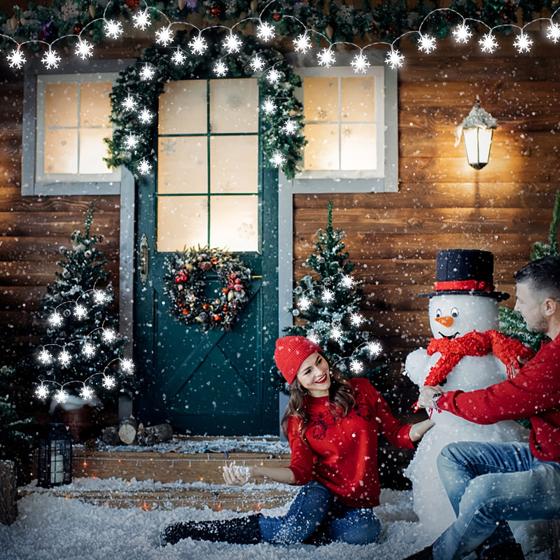 Cordão de Luzes de Fadas de LED - Decoração Romântica de Cortina de Natal