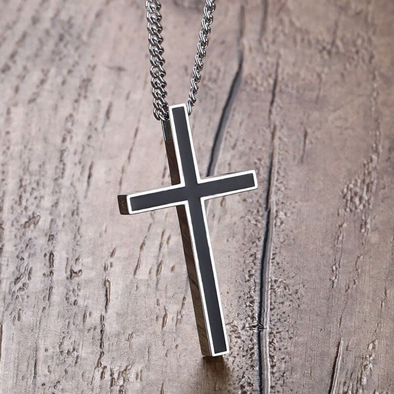 Colar Crucifixo Masculino Minimalista em Aço